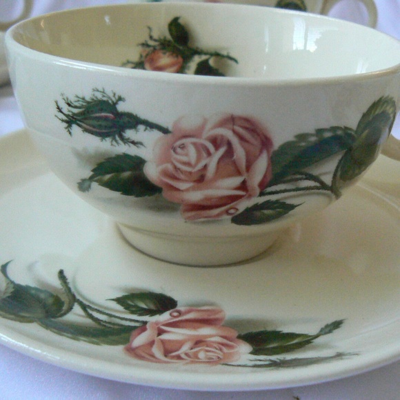 Universal Oven Proof Union Made in USA Ballerina Moss Rose Tea Cup & Saucer set - Picture 5 of 12